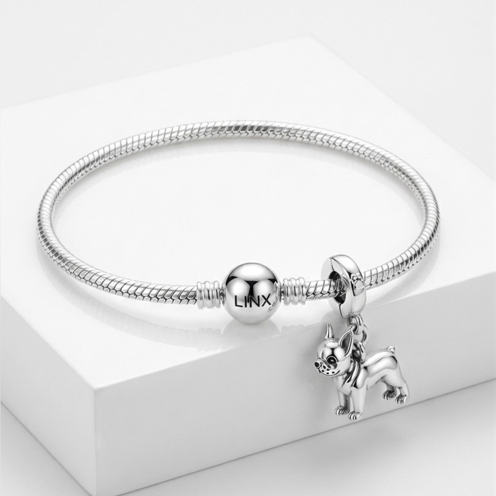 Linx French Bulldog Frenchie Dog Dangle Charm with New Style Opening Clasp